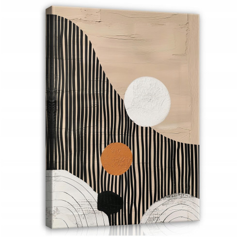 OBRAZ BOHO ABSTRAKCJA BRĄZOWY NA PŁÓTNIE ŚCIANĘ DO SYPIALNI SALONU 60x40