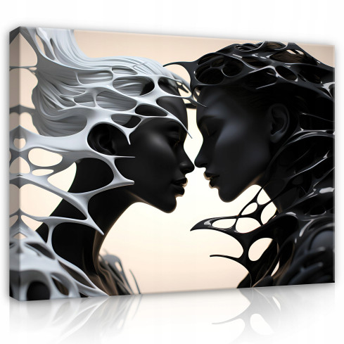 Obraz KOBIETA ABSTRAKCJA POCAŁUNEK Salon 60x40