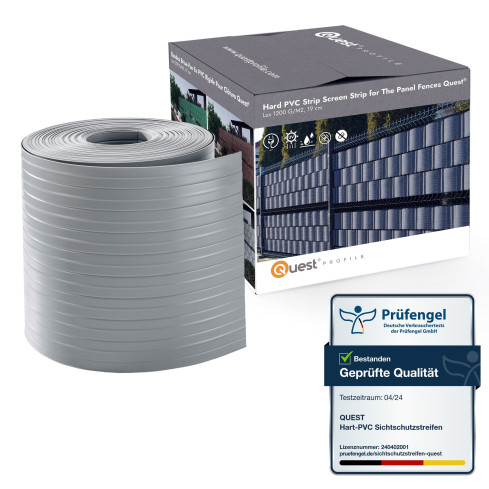 Taśma Ogrodzeniowa Quest® Lux  900 g/m2, 19cm Szara RAL 7040