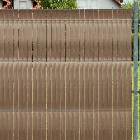 Taśma ogrodzeniowa PCV - wąska, pionowa listwa do ogrodzeń panelowych, do przetłoczeń, 900 g/m2, beż RAL 1019