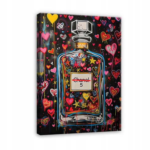 OBRAZ PERFUMY CHANEL NOWOCZESNY NA PŁÓTNIE ŚCIANĘ DO SYPIALNI SALONU 60x40