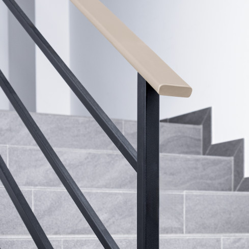 Zakończenie do listwy poręczowej PVC, zaślepka do profilu poręczowego STANDARD, 40x8, beż