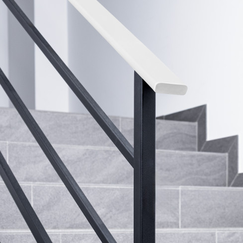 Zakończenie do listwy poręczowej PVC, zaślepka do profilu poręczowego STANDARD, 40x8, biały