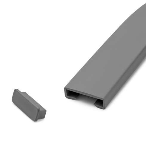 Zakończenie do listwy poręczowej PVC, zaślepka do profilu poręczowego STANDARD, 40x8, ciemnoszary