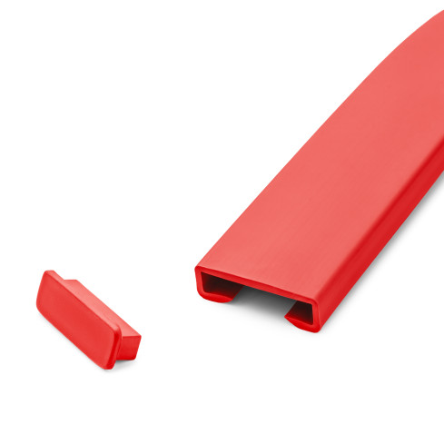 Zakończenie do listwy poręczowej PVC, zaślepka do profilu poręczowego STANDARD, 40x8, czerwony
