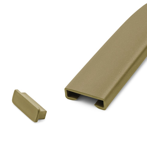 Zakończenie do listwy poręczowej PVC, zaślepka do profilu poręczowego STANDARD, 40x8, mosiądz