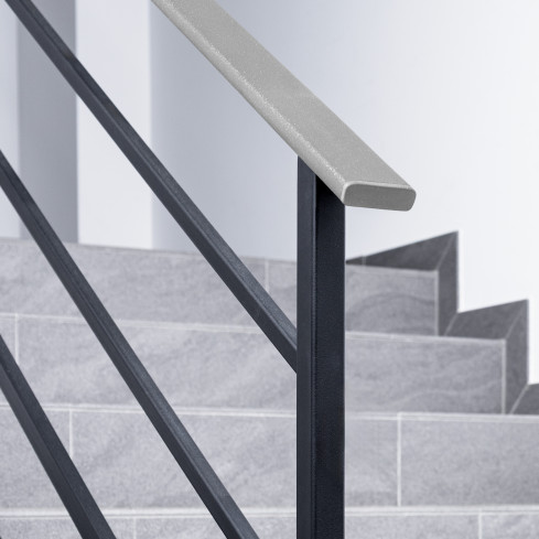 Zakończenie do listwy poręczowej PVC, zaślepka do profilu poręczowego STANDARD, 40x8, srebrny