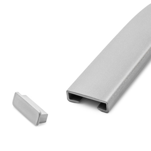 Zakończenie do listwy poręczowej PVC, zaślepka do profilu poręczowego STANDARD, 40x8, srebrny