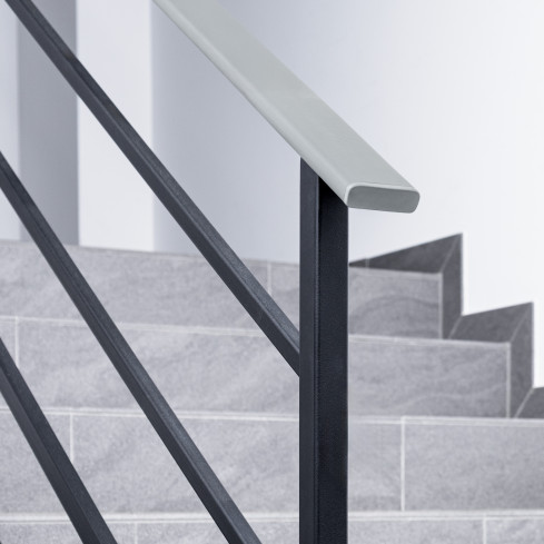 Zakończenie do listwy poręczowej PVC, zaślepka do profilu poręczowego STANDARD, 40x8, szary