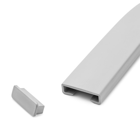 Zakończenie do listwy poręczowej PVC, zaślepka do profilu poręczowego STANDARD, 40x8, szary