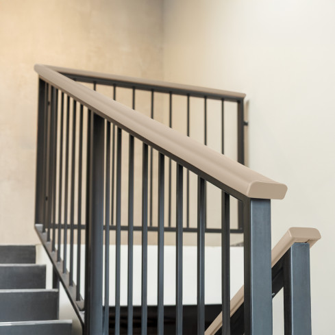 Zakończenie do listwy poręczowej PVC, zaślepka do profilu poręczowego PREMIUM, 40x8, beż