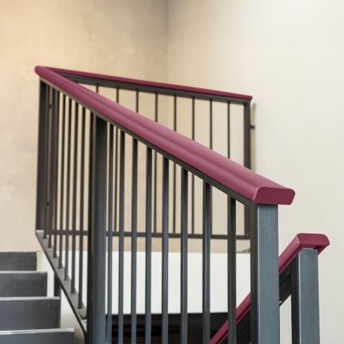 Zakończenie do listwy poręczowej PVC, zaślepka do profilu poręczowego PREMIUM, 40x8, bordowy