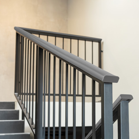 Zakończenie do listwy poręczowej PVC, zaślepka do profilu poręczowego PREMIUM, 40x8, ciemnoszary