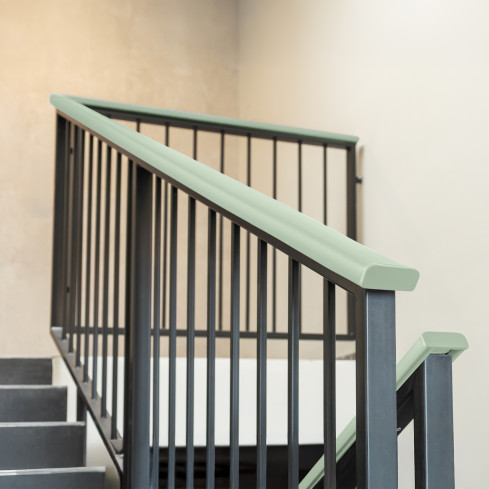 Zakończenie do listwy poręczowej PVC, zaślepka do profilu poręczowego PREMIUM, 40x8, jasnozielony