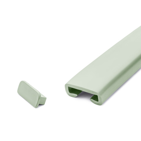 Zakończenie do listwy poręczowej PVC, zaślepka do profilu poręczowego PREMIUM, 40x8, jasnozielony