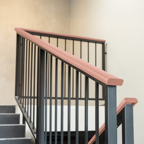 Zakończenie do listwy poręczowej PVC, zaślepka do profilu poręczowego PREMIUM, 40x8, jasny brąz