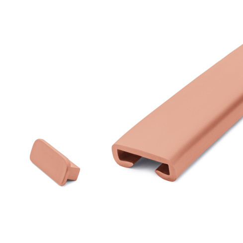 Zakończenie do listwy poręczowej PVC, zaślepka do profilu poręczowego PREMIUM, 40x8, jasny brąz