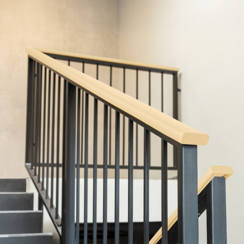 Zakończenie do listwy poręczowej PVC, zaślepka do profilu poręczowego PREMIUM, 40x8, krem