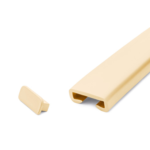 Zakończenie do listwy poręczowej PVC, zaślepka do profilu poręczowego PREMIUM, 40x8, krem