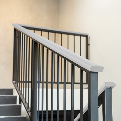 Zakończenie do listwy poręczowej PVC, zaślepka do profilu poręczowego PREMIUM, 40x8, szary