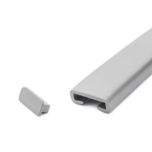 Zakończenie do listwy poręczowej PVC, zaślepka do profilu poręczowego PREMIUM, 40x8, szary