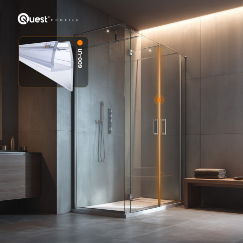 Uszczelka prysznicowa boczna 200 cm przeźroczysta, 2 sztuki