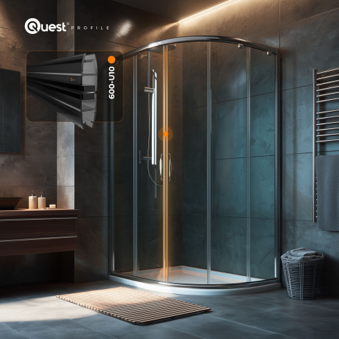 Uszczelka prysznicowa magnetyczna prosta 200 cm czarna, 2 sztuki