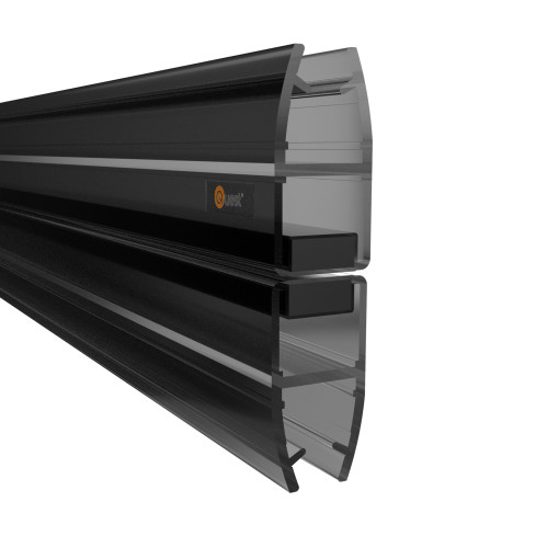 Uszczelka prysznicowa magnetyczna prosta 200 cm czarna, 2 sztuki