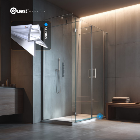 Uszczelka prysznicowa dolna 100 cm przezroczysta, 2 sztuki