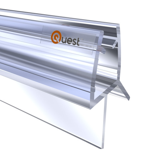 Uszczelka prysznicowa dolna 100 cm przezroczysta, 2 sztuki