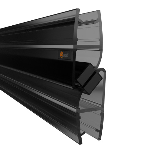 Uszczelka prysznicowa magnetyczna kątowa 200 cm czarna, 2 sztuki