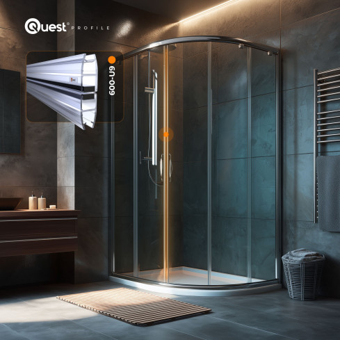 Uszczelka prysznicowa magnetyczna prosta 200 cm przeźroczysta, 2 sztuki