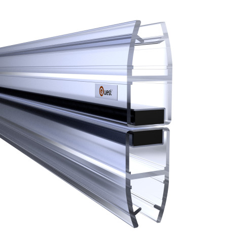 Uszczelka prysznicowa magnetyczna prosta 200 cm przeźroczysta, 2 sztuki