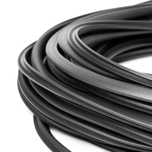 Profil schodowy antypoślizgowy czarny/srebrny, rowkowany, 25m