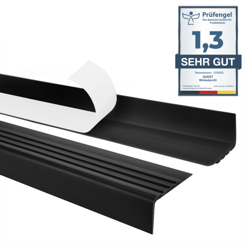 Profil schodowy antypoślizgowy z klejem 30x27mm, czarny