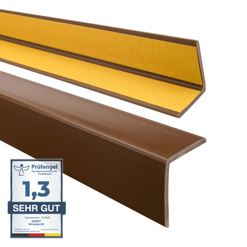 Kątownik miękki z klejem  PCV  - KM - brąz