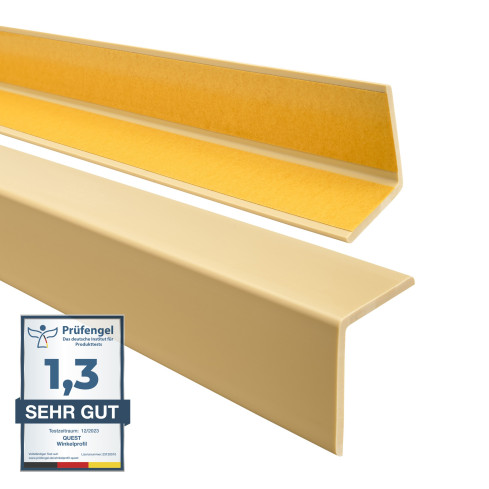 Kątownik miękki z klejem  PCV  - KM - kremowy