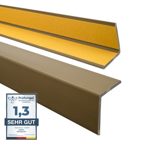 Kątownik miękki z klejem  PCV  - KM - mosiądz