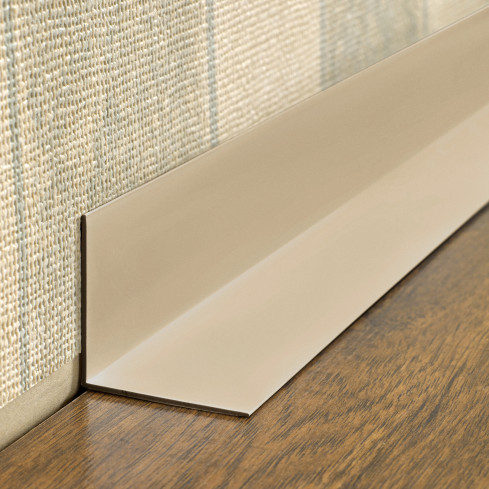 Profil kątowy PVC nierównoramienny, klejony po zewnętrznej stronie, ochrona narożników, beżowy