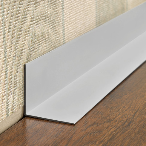 Profil kątowy PVC nierównoramienny, klejony po zewnętrznej stronie, ochrona narożników, szary