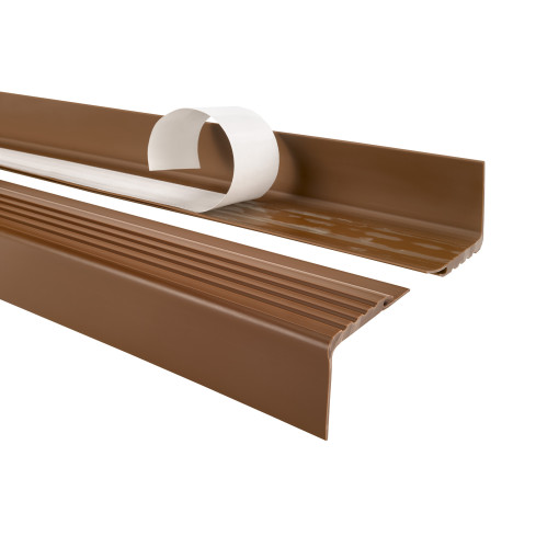 Profil schodowy antypoślizgowy z klejem 48x42mm, brąz