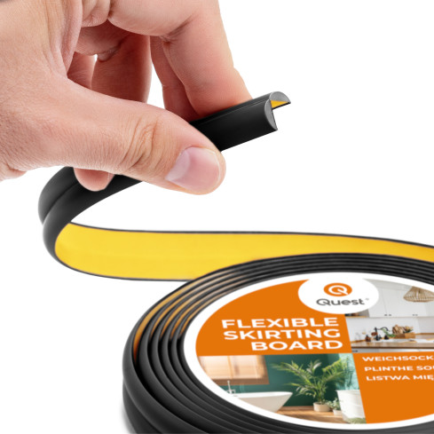 Listwa wykończeniowa-ochronna PCV do krawędzi, samoprzylepna czarna 10/10 5m