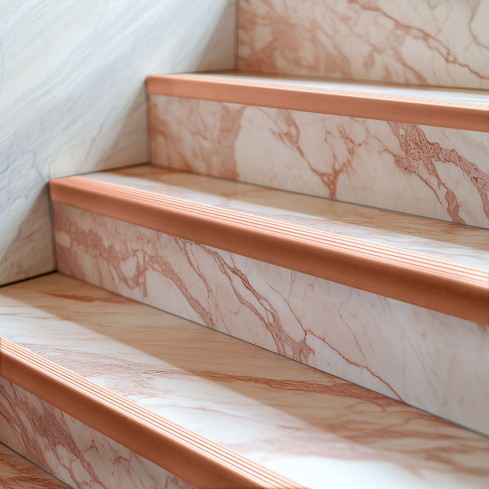 Profil schodowy antypoślizgowy samoprzylepny, 40x25, jasnobrązowy