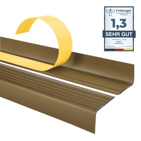 Profil schodowy antypoślizgowy samoprzylepny 40x25mm mosiądz