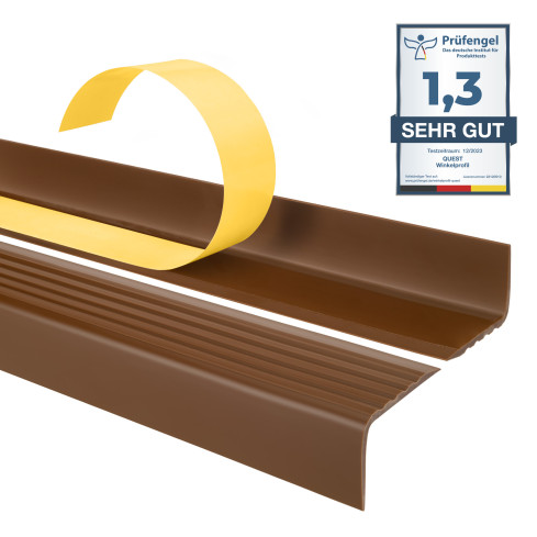 Profil schodowy antypoślizgowy samoprzylepny 40x25mm brąz