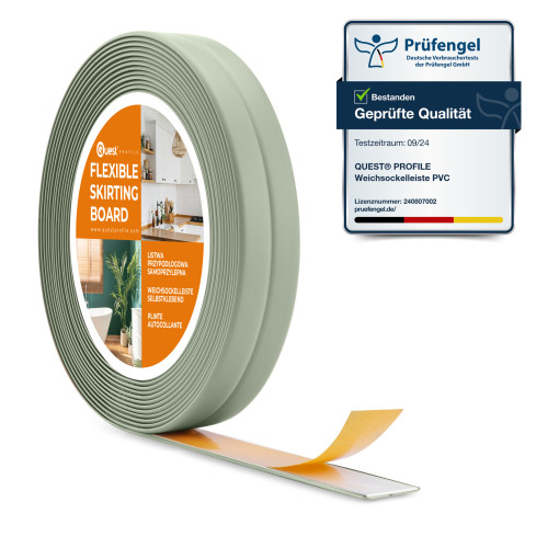 Listwa montażowo-wykończeniowa samoprzylepna PCV na taśmie piankowej 10/10 5m - jasnozielony