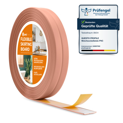 Listwa montażowo-wykończeniowa samoprzylepna PCV na taśmie piankowej 10/10 5m - jasny brąz