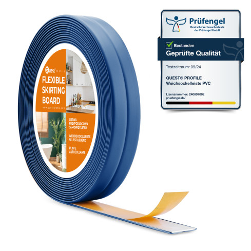 Listwa montażowo-wykończeniowa samoprzylepna PCV na taśmie piankowej 10/10, niebieski 5m