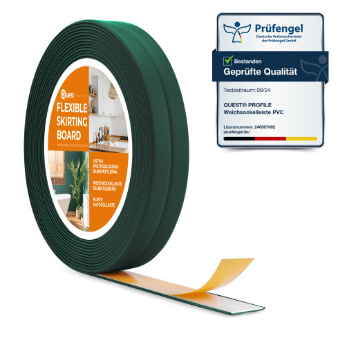 Listwa montażowo-wykończeniowa samoprzylepna PCV na taśmie piankowej 10/10 5m - zielony