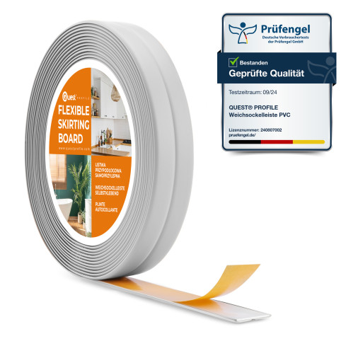 Listwa montażowo-wykończeniowa samoprzylepna PCV na taśmie piankowej 10/10 5m - jasnoszary